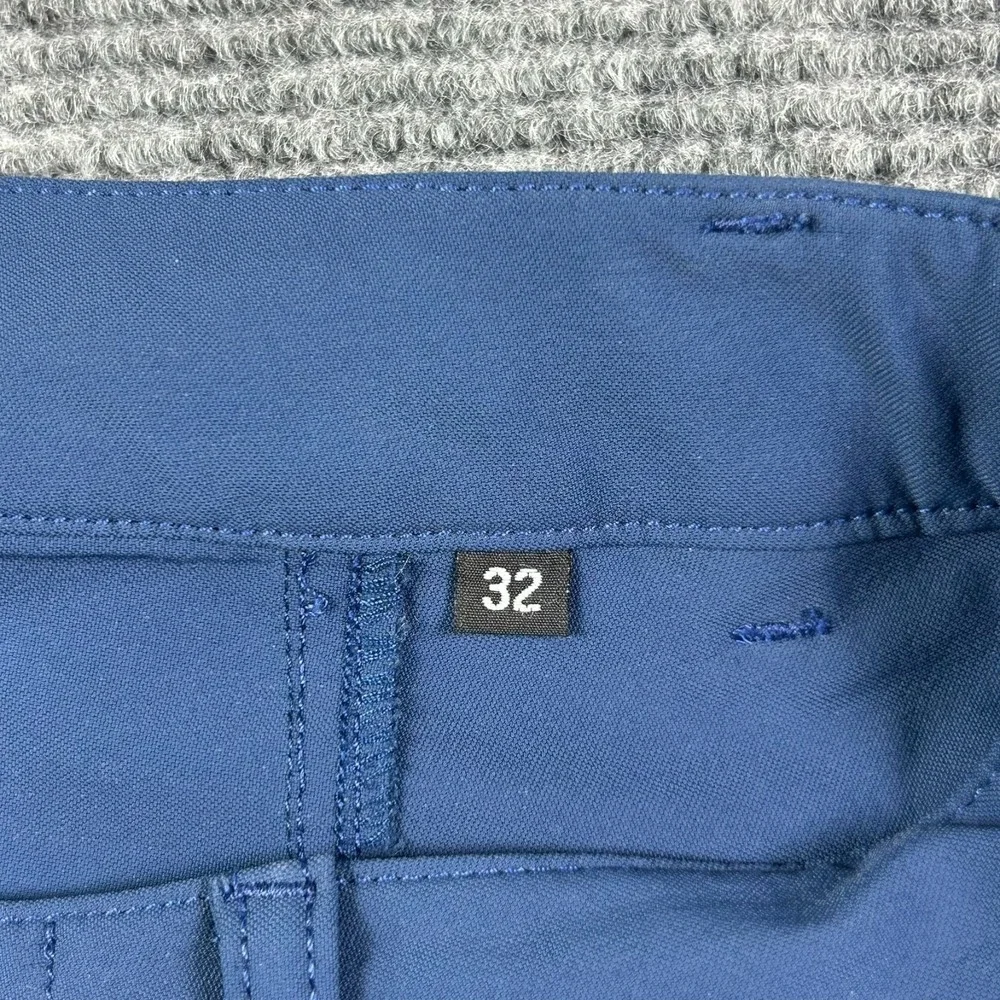 Olivers Apparel Straight Fit Performance Pants Mens 32 Navy Blue Athletic Casual